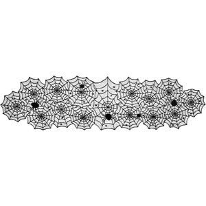 Home Black Polyester Lace Spider Web Table Runner